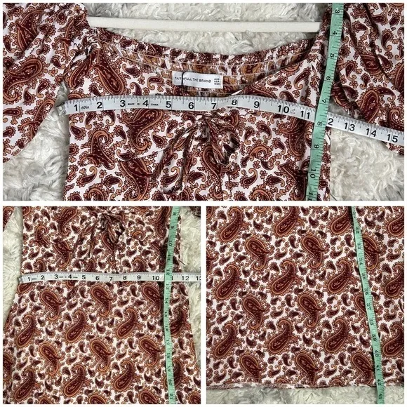 Faithful The Brand Sable Paisley Burgundy Juniper Midi Dress NWT