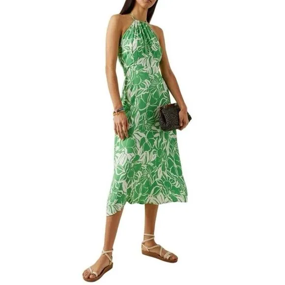 FAITHFULL Taormina Midi Dress - Green - $199 MSRP