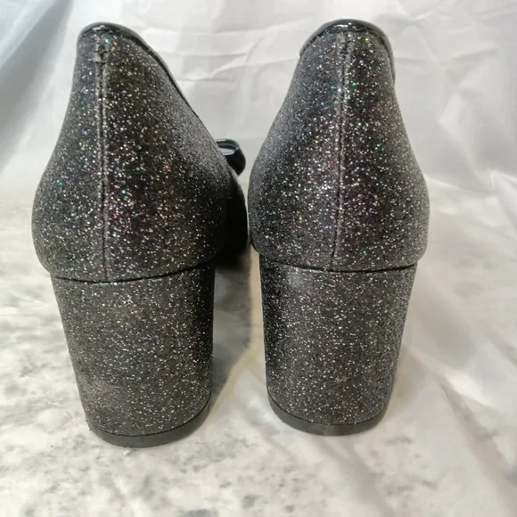 Farylrobin Anthropologie Women's Flora Glitter Bow Tie Pumps Shoes Spain Sz 37