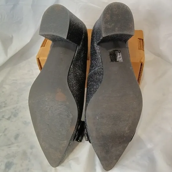 Farylrobin Anthropologie Women's Flora Glitter Bow Tie Pumps Shoes Spain Sz 37