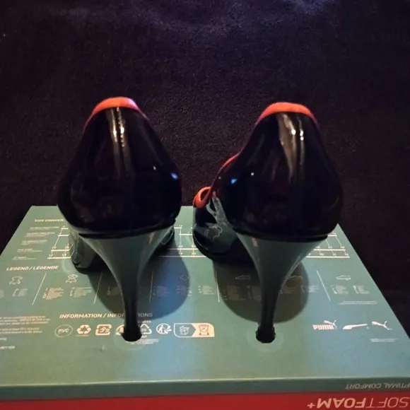 Fendi Black and Orange Patent Leather heels 40.5 (9.5) US