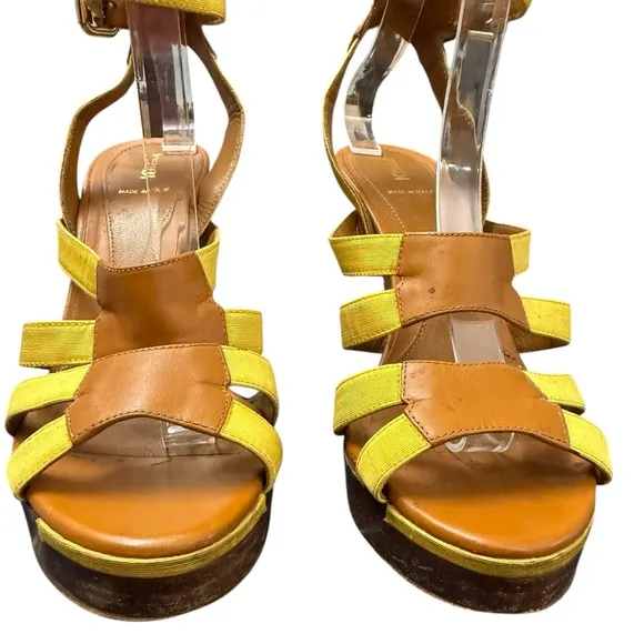 Fendi Yellow Strappy Platform Stilettos Heels in Mimosa/HoneyEU 39.5/ US 8.5