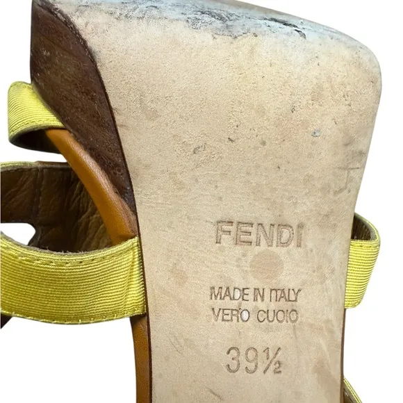 Fendi Yellow Strappy Platform Stilettos Heels in Mimosa/HoneyEU 39.5/ US 8.5