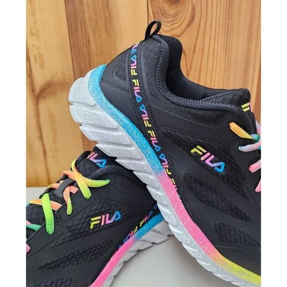 Fila Galaxia 3 Black Rainbow Big Kid's Shoes Size 7