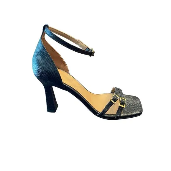 Flattered Ruby Leather Heels Sandals Heels Lizzard Ankle Strap Buckles 36 US 6