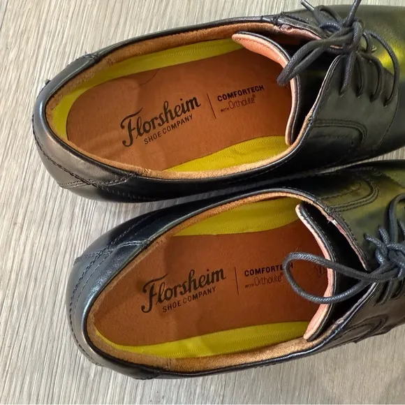 Florsheim 11576-001 Medfield Plain Toe Black Leather Oxford Dress Shoes 9EEE