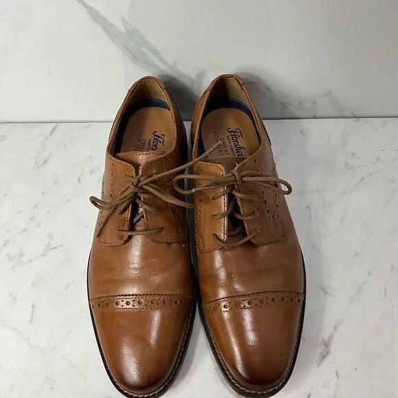 FLORSHEIM Cap Toe Brown Leather Dress Shoes