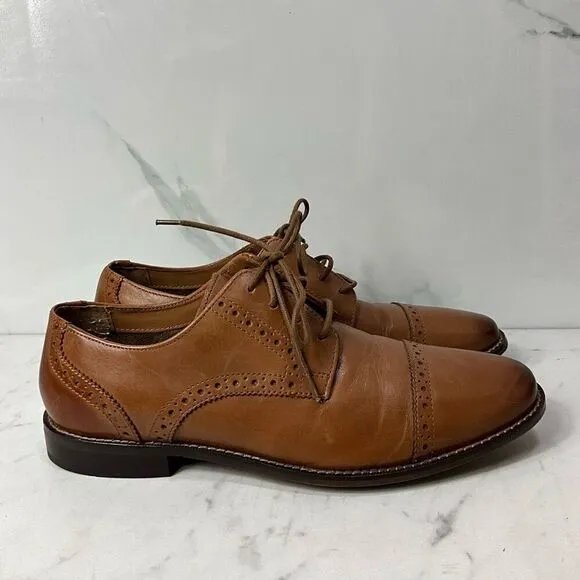 FLORSHEIM Cap Toe Brown Leather Dress Shoes