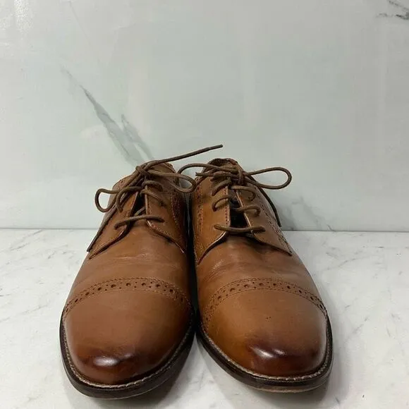 FLORSHEIM Cap Toe Brown Leather Dress Shoes