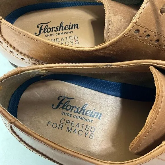 FLORSHEIM Cap Toe Brown Leather Dress Shoes