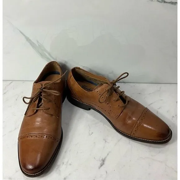 FLORSHEIM Cap Toe Brown Leather Dress Shoes