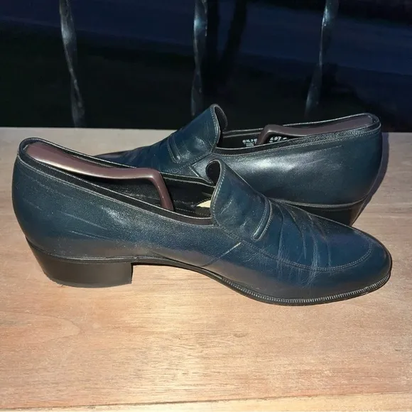 Florsheim Navy Leather Slip-On Loafers Men’s Size 8.5 EEE Model 89175 ED