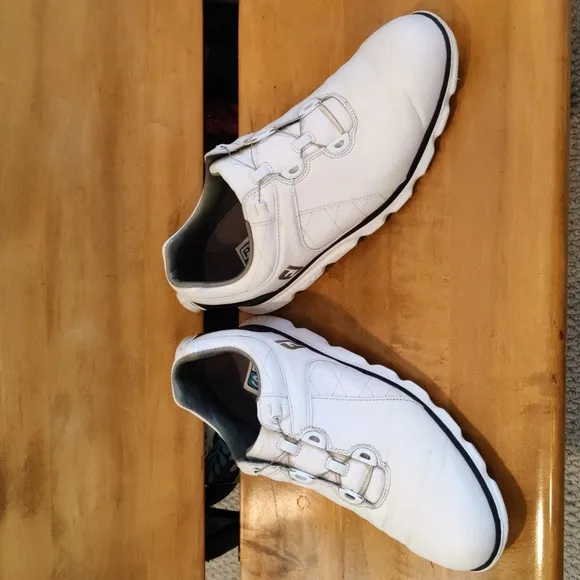 FootJoy Pro SL White and Gold Size 12 Golf Shoes