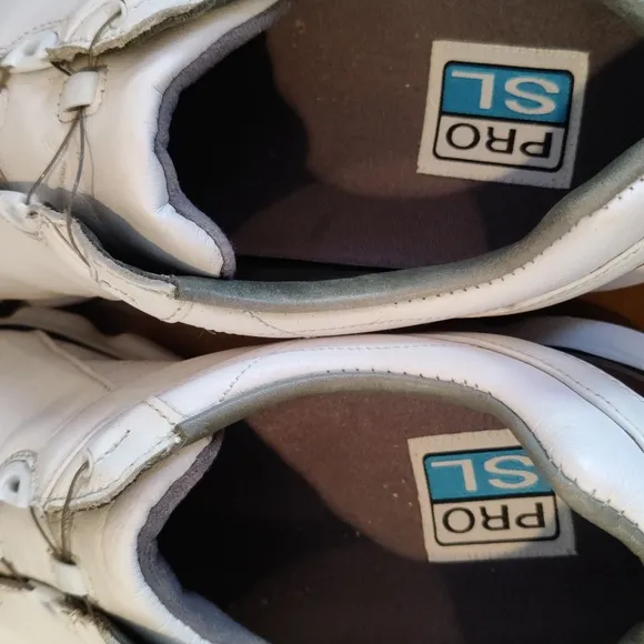 FootJoy Pro SL White and Gold Size 12 Golf Shoes