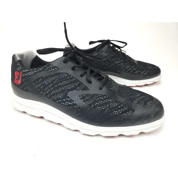 FootJoy SuperLites XP 58027 Men's 9.5 M Red &amp; Black Golf Shoes