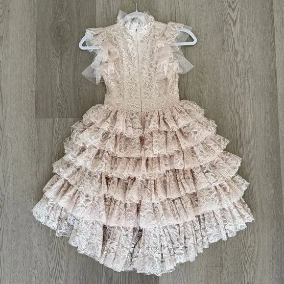 Formal Dress, Lace, Wedding, Jr. Bridesmaid, Flower Girl, Sz 8 but more like 10