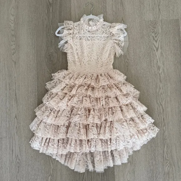 Formal Dress, Lace, Wedding, Jr. Bridesmaid, Flower Girl, Sz 8 but more like 10