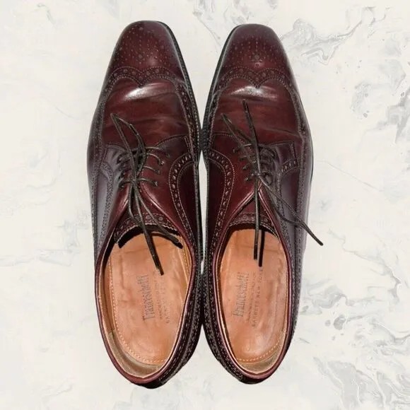 Franceschetti Wingtip Oxford Brown Leather Dress Shoes Mens Size 8