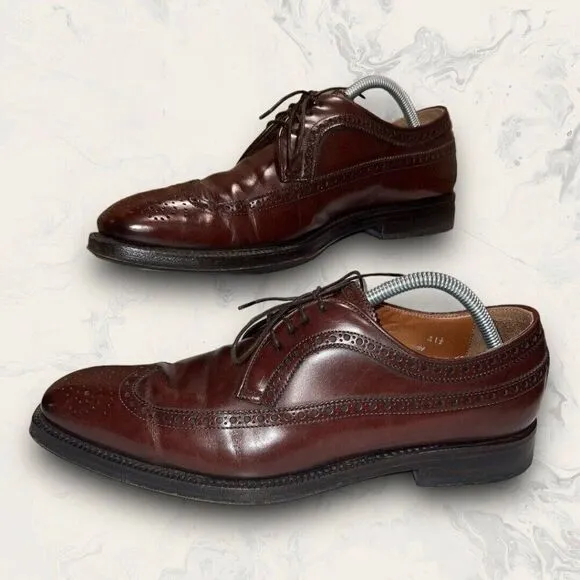 Franceschetti Wingtip Oxford Brown Leather Dress Shoes Mens Size 8