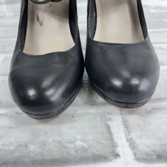 Franco Sarto Nuvo 7 M Black Patent Vegan Leather Mary Jane Pumps Shoes Heels