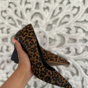 FRANCO SARTO Real Fur Leopard Pumps
