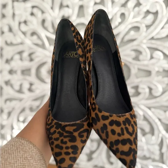FRANCO SARTO Real Fur Leopard Pumps
