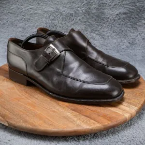 Fratelli Rossetti Men's Dress Shoes Brown Leather Single Monk Strap US 9.5 D