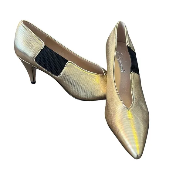Free People Florence Pumps | Gold &amp; Black | Women’s 38