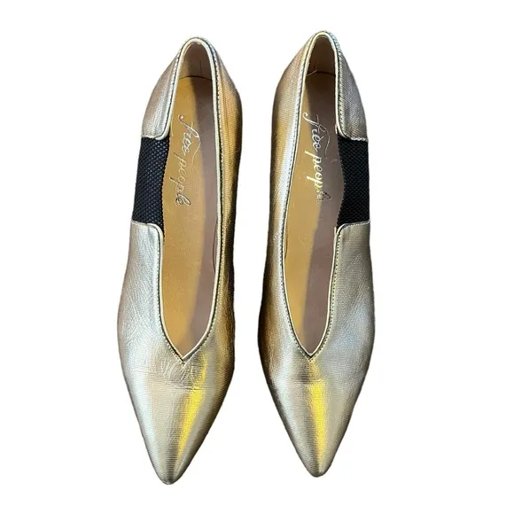 Free People Florence Pumps | Gold &amp; Black | Women’s 38