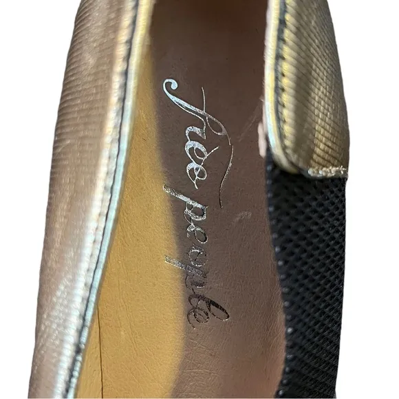 Free People Florence Pumps | Gold &amp; Black | Women’s 38