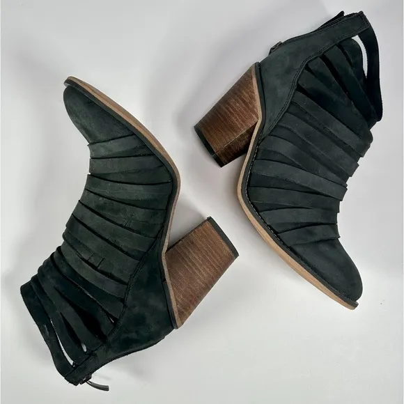 Free People Hybrid Strappy Leather Women’s Ankle Bootie in Black