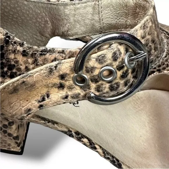 Free People Snakeskin Leather Block Heels Size 10