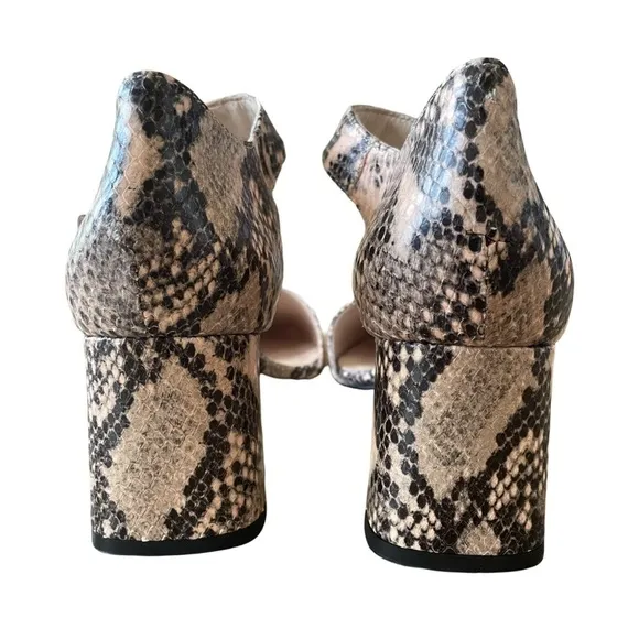 Free People Snakeskin Leather Block Heels Size 10