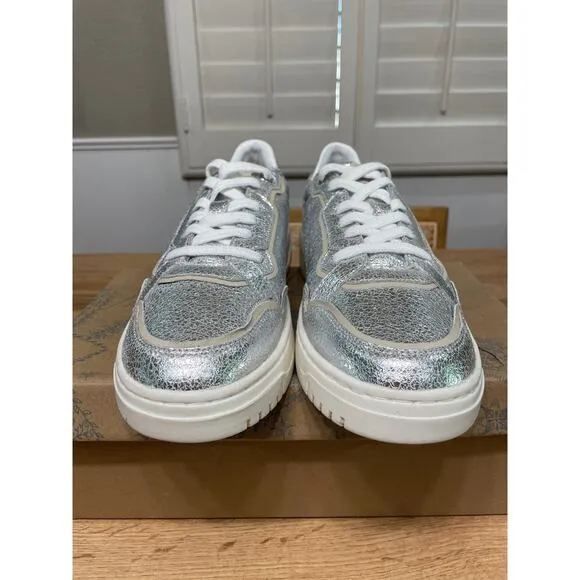 Free People Thirty Love Court Sneaker Metallic Silver Size 11 Glam