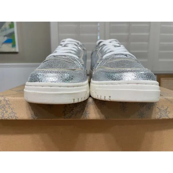 Free People Thirty Love Court Sneaker Metallic Silver Size 11 Glam
