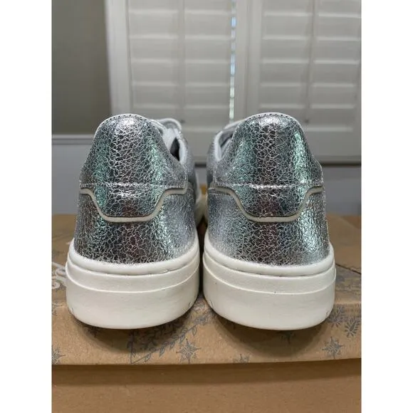 Free People Thirty Love Court Sneaker Metallic Silver Size 11 Glam