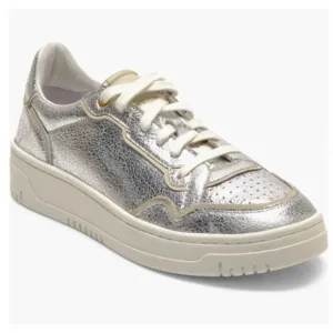 Free People Thirty Love Court Sneaker Metallic Silver Size 11 Glam