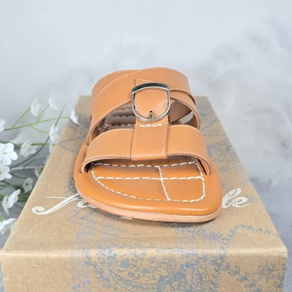 Free People Women's Leather Sloan Buckle Sandals Cinnamon Clay Brown 6.5 NEW