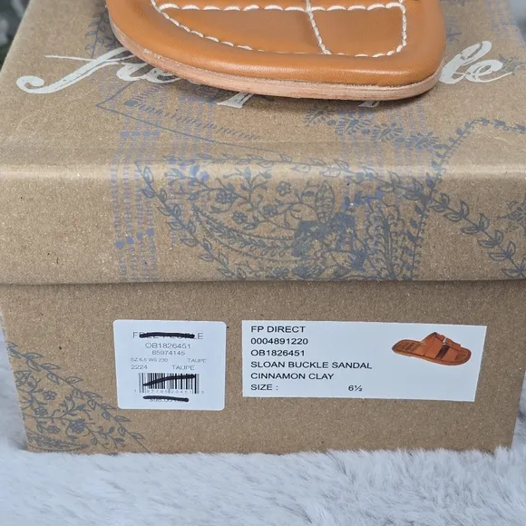 Free People Women's Leather Sloan Buckle Sandals Cinnamon Clay Brown 6.5 NEW