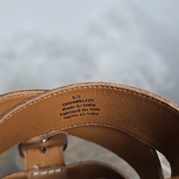 Free People Women's Leather Sloan Buckle Sandals Cinnamon Clay Brown 6.5 NEW