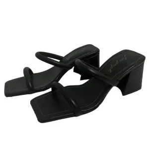 Free People Womens Parker Double Strap Pillow Heels Black Size US 8 , EU 38.5