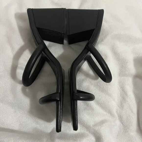 Free People Womens Parker Double Strap Pillow Heels Black Size US 8 , EU 38.5