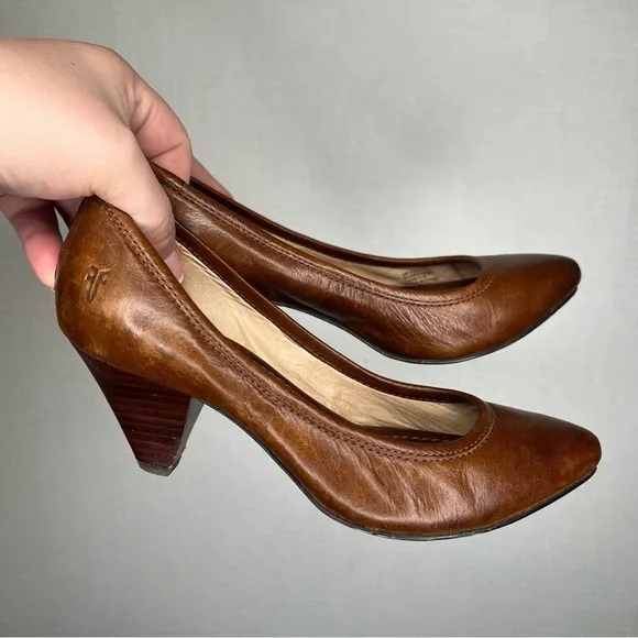 FRYE | Brown Leather Heeled Pumps 6 Woman’s Regina