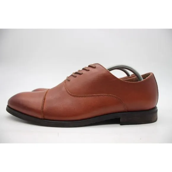 Frye Cognac Tan Scott Men's Size 10.5 Cap Toe Lace Leather Oxford Dress Shoes
