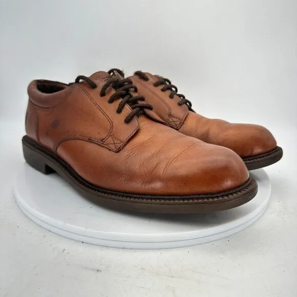 Frye Mathew Men Size 9.5 M Derby Plain Toe Dress Shoes Brown Leather 84875