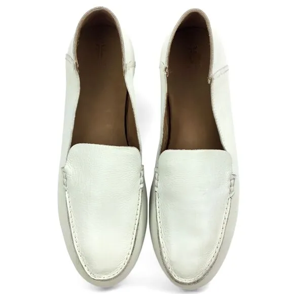 Frye Women's Sedona Shoes sz 11 Venetian Mocs Loafers Flats Leather White