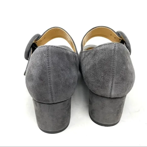 Gabor dark grey suede Mary Jane pumps 75.274.19
