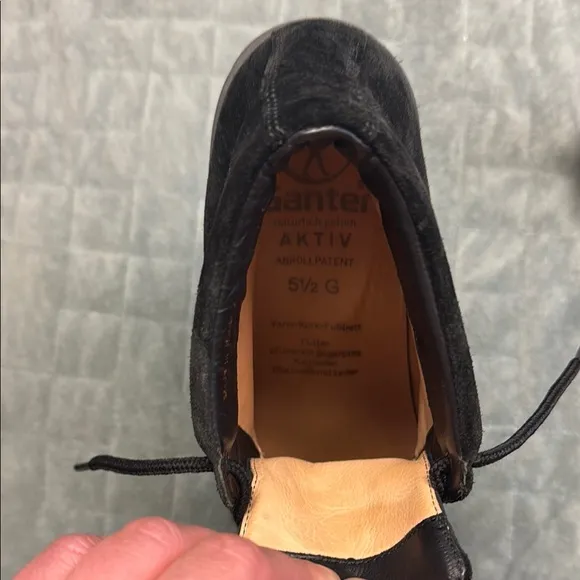 Ganter ACTIV Suede Nubuck Tie Booties, Shoes, Black, Size 5.5 UK or 7.5 US