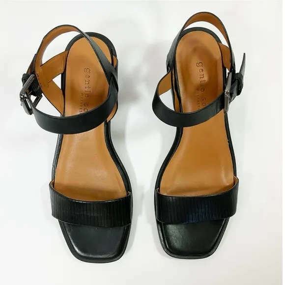 Gentle Souls Maddy Leather Block Heel Sandals