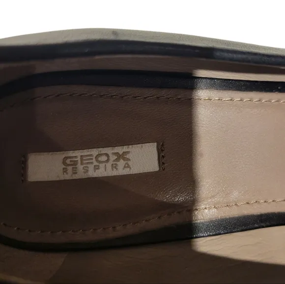 Geox Black Wedge Pumps Heels Patent Leather 8.5 Comfy Shoes Almond Toe